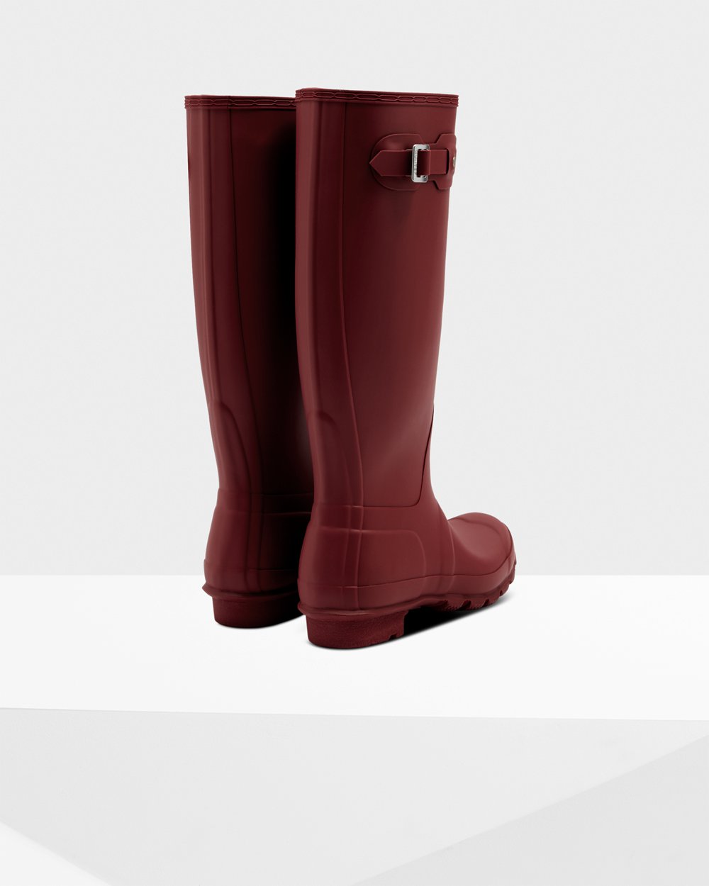 Womens Tall Rain Boots - Hunter Original (59EYTBCDH) - Grey Red